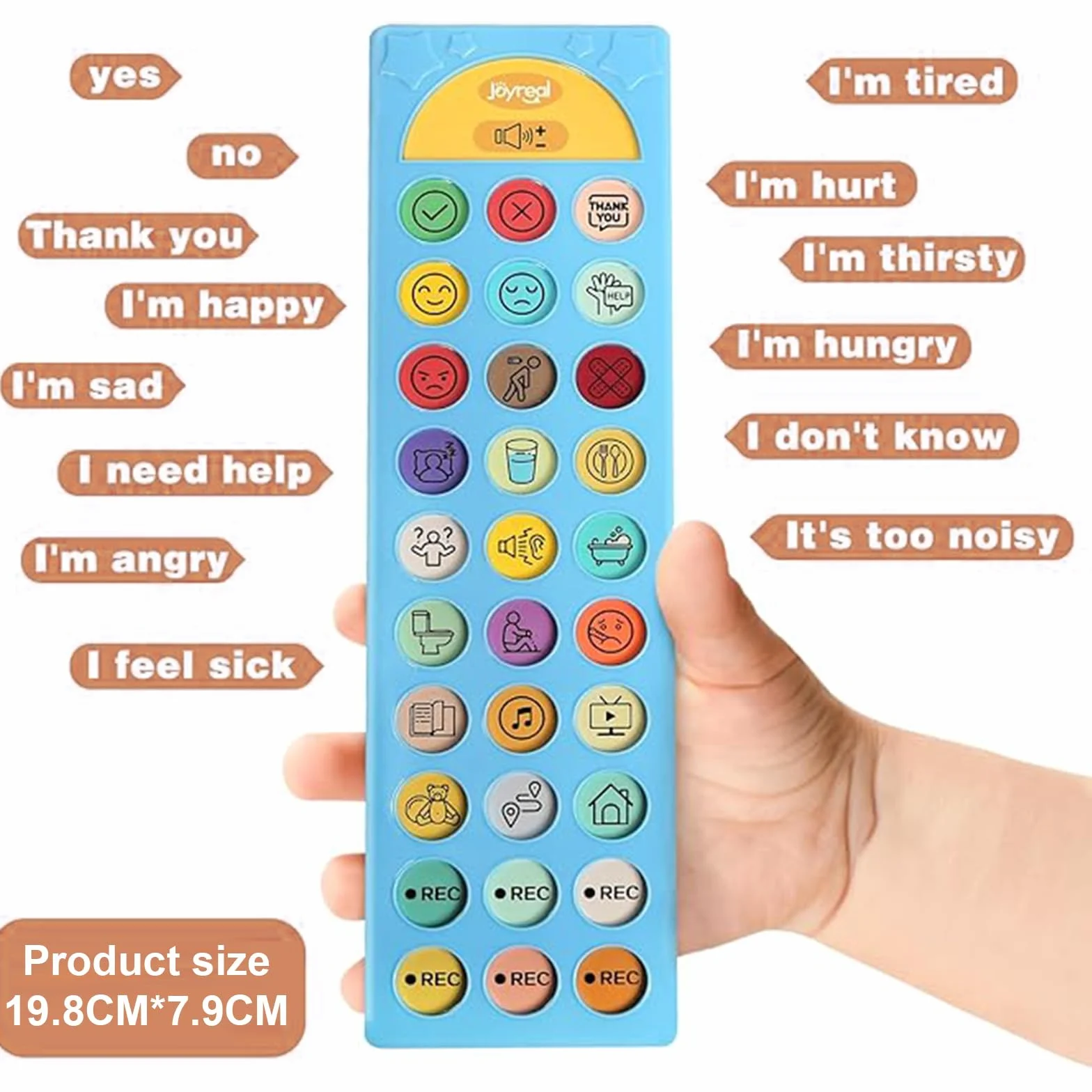 Dispositivo CAA para Autismo, Herramienta de Comunicación No Verbal con 6 Botones Programables y Volumen Ajustable. para Terapia del Habla y Rehabilitación de Adultos/Niños
