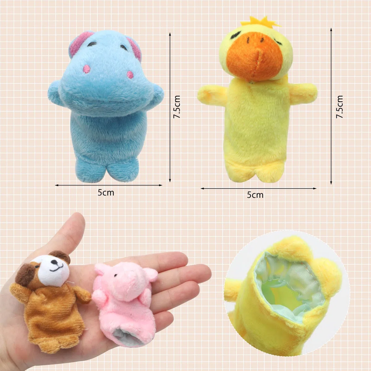 10 Pcs Marionetas de Dedos, Set de Juguetes de Animales Marioneta, Títeres de Dedos Animales, Marioneta Dedo Animales Muñecos Dedo para Niños, Regalos de Cumpleaños para Niños, Juguetes Educativos