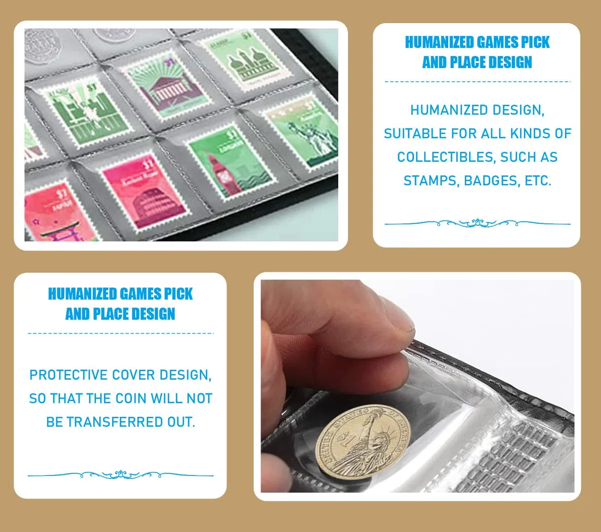 fundas para álbum de monedas,album monedas,Aplicable album monedas 2 euros,monedas coleccion （20 * 24=480)