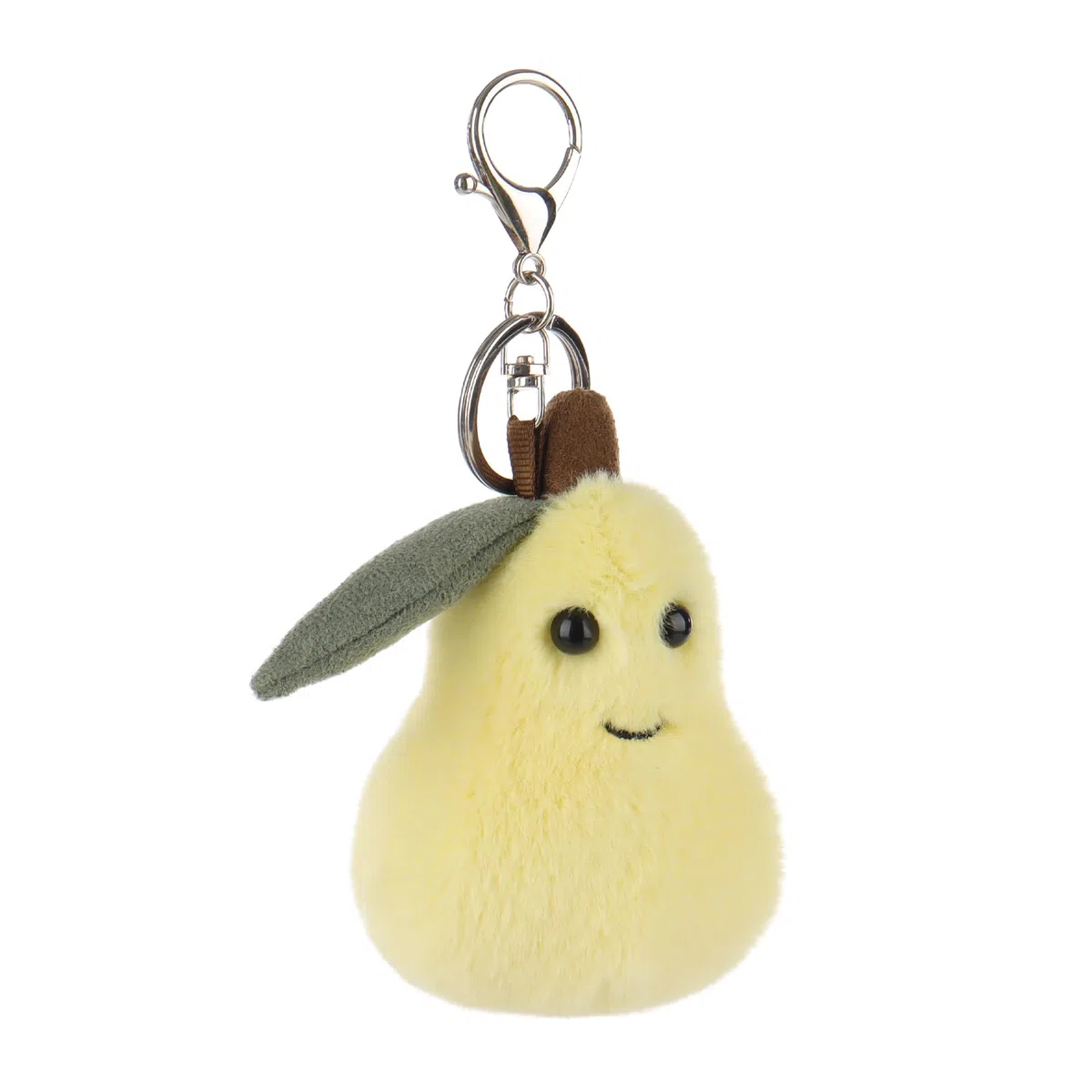 Apricot Lamb Llavero con forma de pera de fruta, peluche suave, juguete para mochila infantil, cartera, 10 cm, amarillo, 10cm