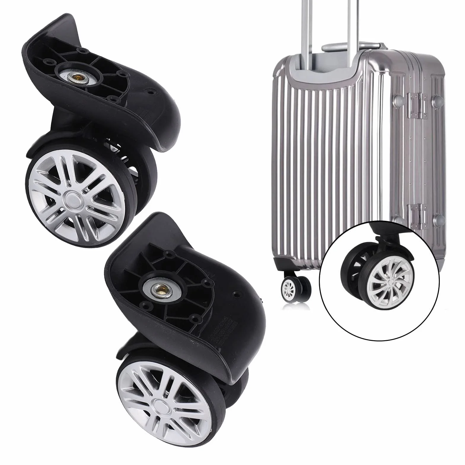 Tbest Are For London Fog Kit Rodinha Mala Substituição para Rodas De Malastravel Accesorios, 1 Par A65 Equipaje Ruedas De Reemplazo Silencio Giratorio Maleta Equipaje Ruedas Ruedas