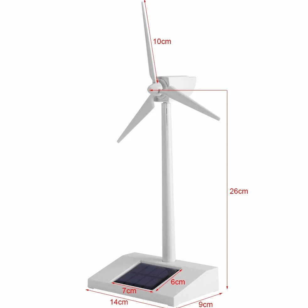 Mini Molino de Viento de Energía Solar Juguete Niños Niños Herramienta de Enseñanza de Ciencias Decoración del Hogar Ornamento Modelo de Escritorio Molinos de Viento de Energía Solar de Viento