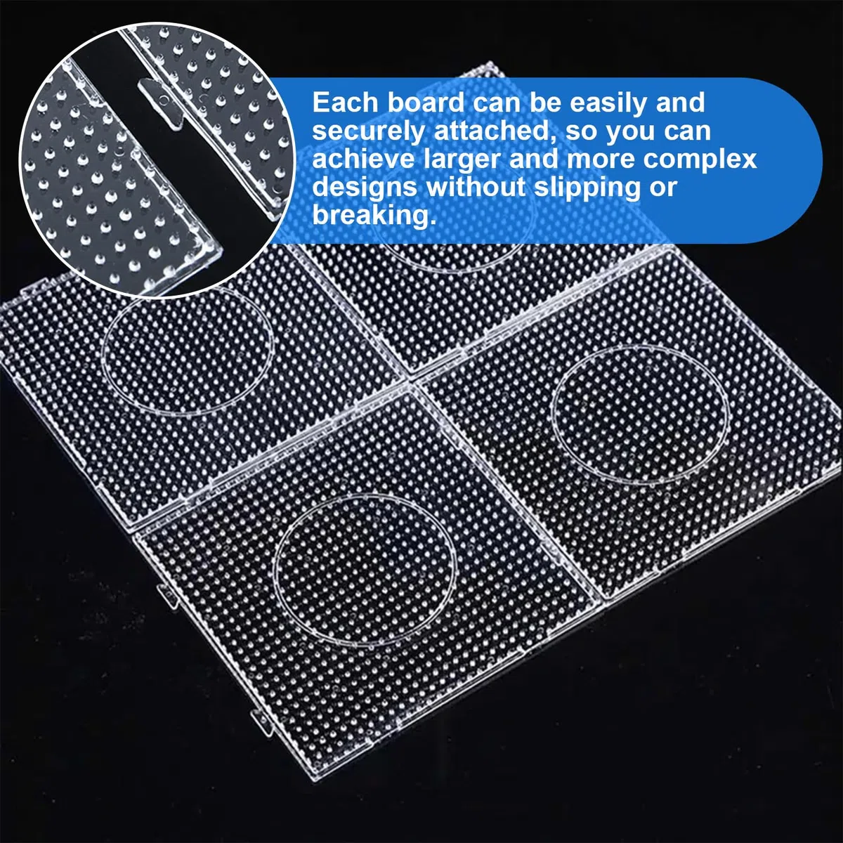 Fizdoqg 8 Piezas Placa de Cuentas para Planchar 5mm Beads Plantilla, Placas Transparente para Cuentas Plantillas de Cuadradas con 4 Pinzas y 10 Cintas para Llaves, Llavero