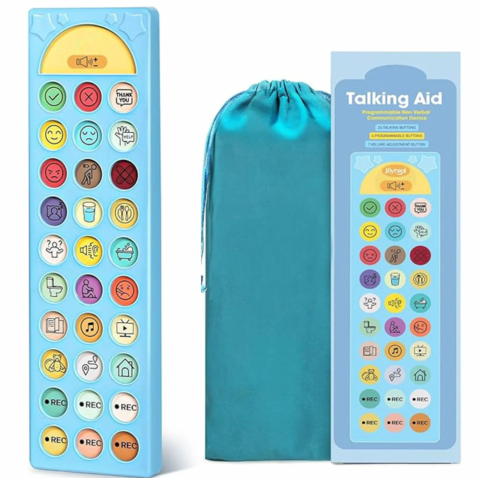 Dispositivo CAA para Autismo, Herramienta de Comunicación No Verbal con 6 Botones Programables y Volumen Ajustable. para Terapia del Habla y Rehabilitación de Adultos/Niños