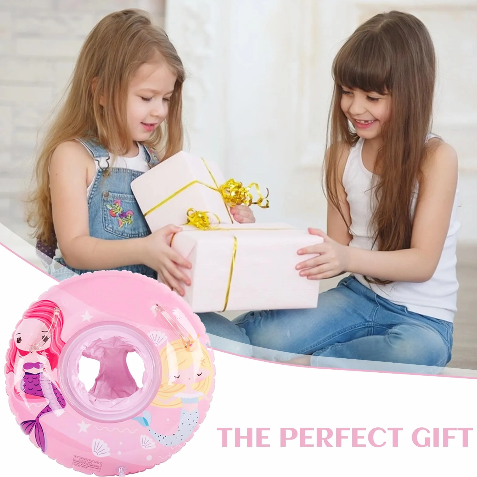 Flotador para bebé, flotador inflable para bebé, flotador para bebé con asiento de natación, lindo flotador de dibujos animados para niños, accesorios de baño para niños pequeños