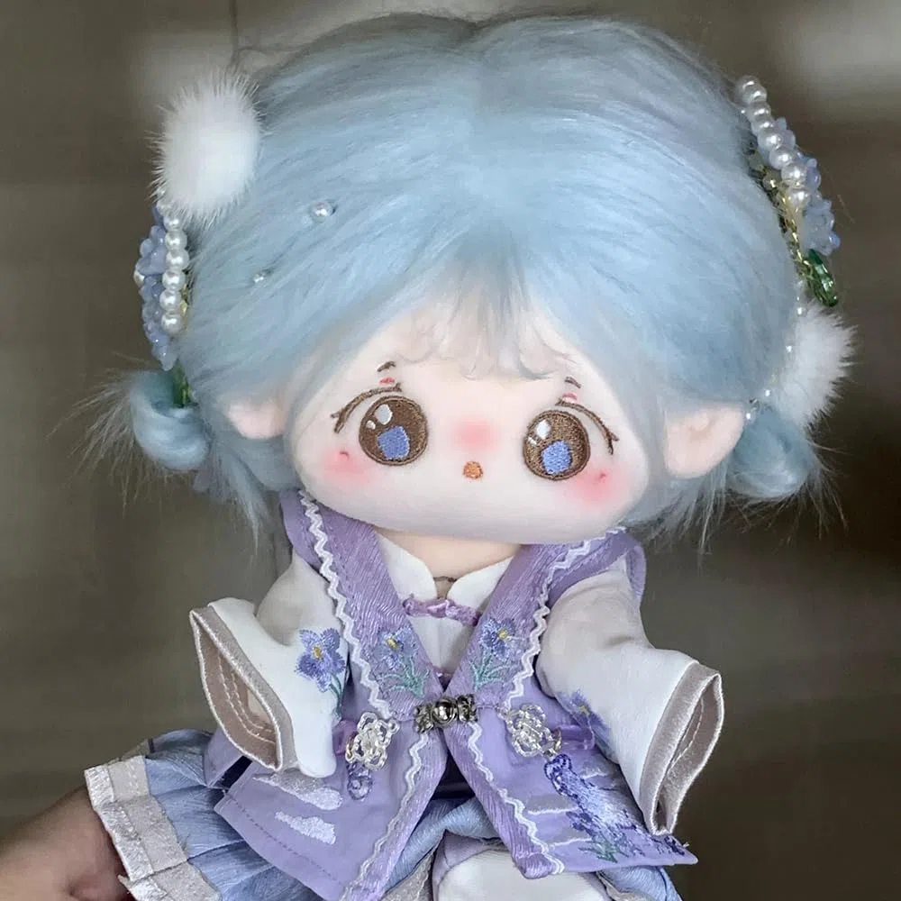 niannyyhouse Ropa de muñeca de felpa de 20 cm, tocado, abrigo y falda de Hanfu antiguo de 8 pulgadas (B1)