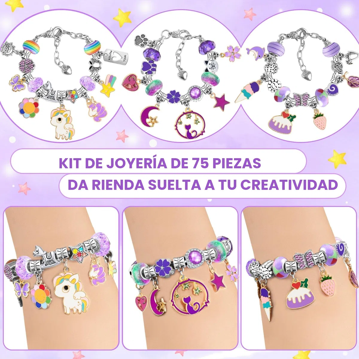WEVOL Kit para Hacer Pulseras Niñas, Regalo Niña 5-13 Años Kit Fabricación Joyas Niñas, Manualidades Abalorios para Hacer Pulseras Regalos Juguetes Niñas Navidad Regalo 4 5 6 7 8 9 10 11 12 13 14 Años