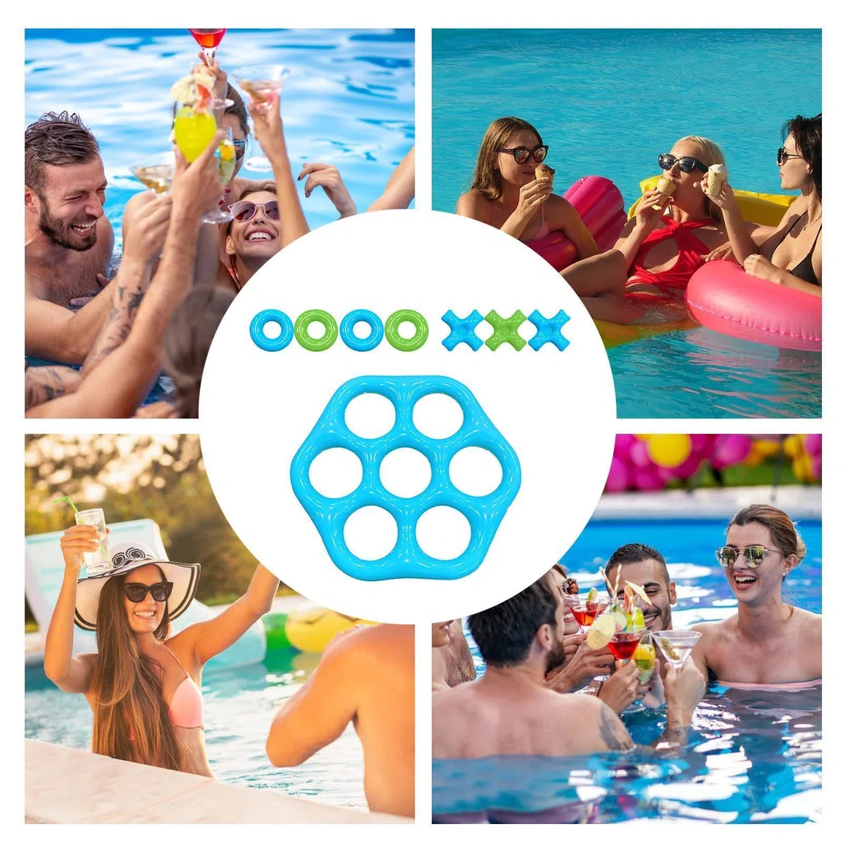 Genérico Juego De Piscina, Gran Juego Flotante De Lanzamiento Multijugador Y, Juguetes de Agua para Verano al Aire Libre, para Todas Las Edades