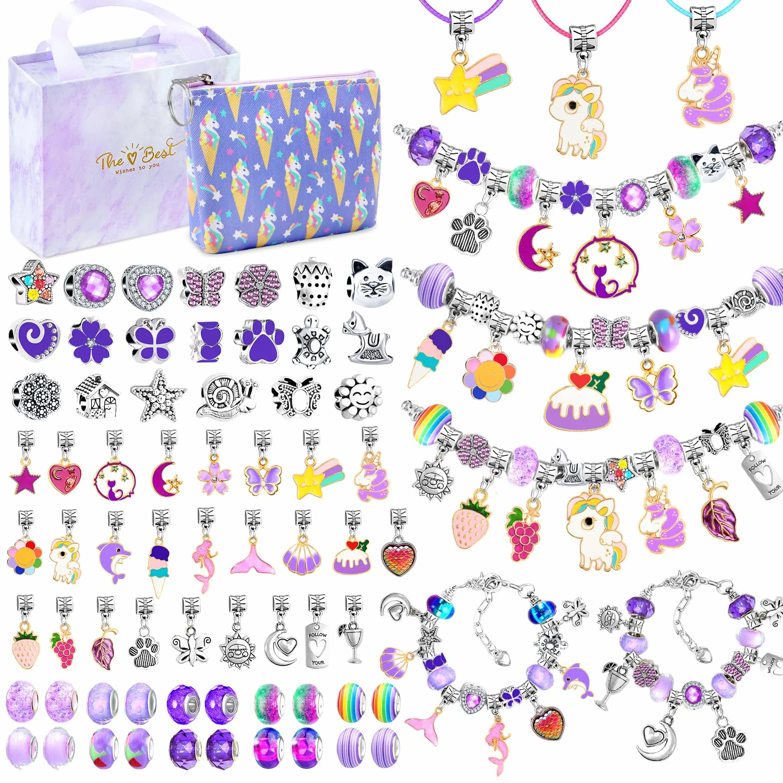 WEVOL Kit para Hacer Pulseras Niñas, Regalo Niña 5-13 Años Kit Fabricación Joyas Niñas, Manualidades Abalorios para Hacer Pulseras Regalos Juguetes Niñas Navidad Regalo 4 5 6 7 8 9 10 11 12 13 14 Años