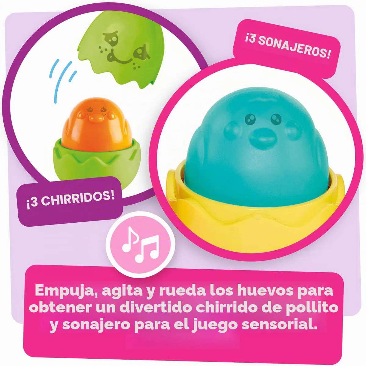 Toomies E73563 Nuevos Pollitos Brillantes para Ocultar y chillar