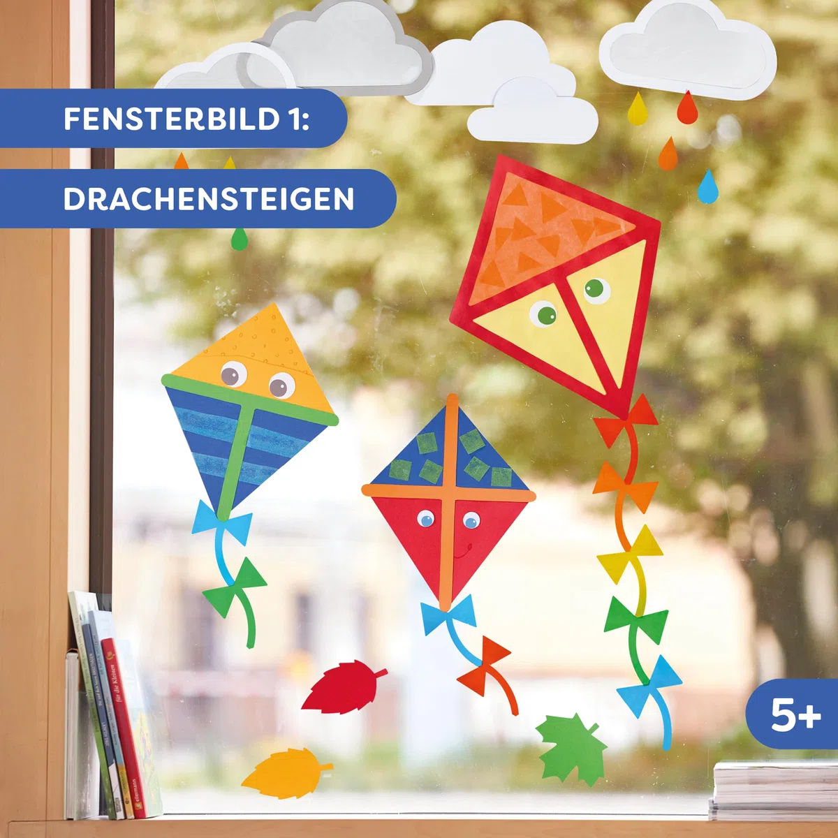 HABA Sachenmacher 2014004 - Juego de manualidades para niños a partir de 5 años, decoración creativa para ventanas con habitantes del bosque y motivos otoñales, juego de 2 unidades
