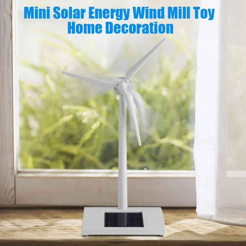 Mini Molino de Viento de Energía Solar Juguete Niños Niños Herramienta de Enseñanza de Ciencias Decoración del Hogar Ornamento Modelo de Escritorio Molinos de Viento de Energía Solar de Viento