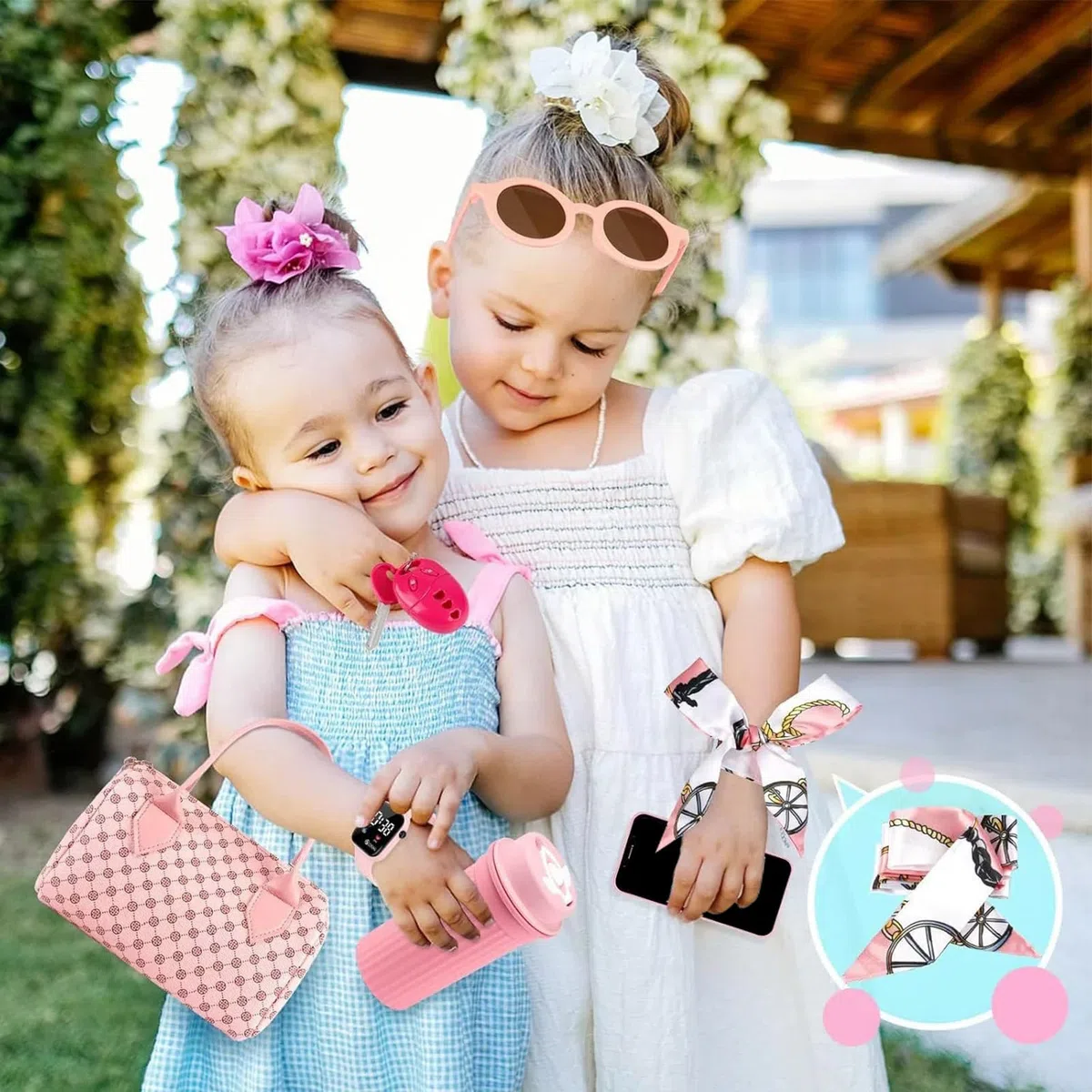 Bolso De Juego para Niñas, 20x11x13cm Los Niños Juegan Bolso, Juego De Imitación para Niñas Pequeñas, Accesorios De Maquillaje De Princesas para Fomentar La Imaginación Y Socialización