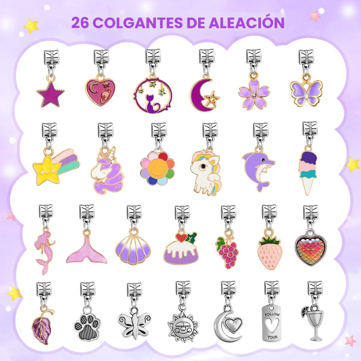 WEVOL Kit para Hacer Pulseras Niñas, Regalo Niña 5-13 Años Kit Fabricación Joyas Niñas, Manualidades Abalorios para Hacer Pulseras Regalos Juguetes Niñas Navidad Regalo 4 5 6 7 8 9 10 11 12 13 14 Años
