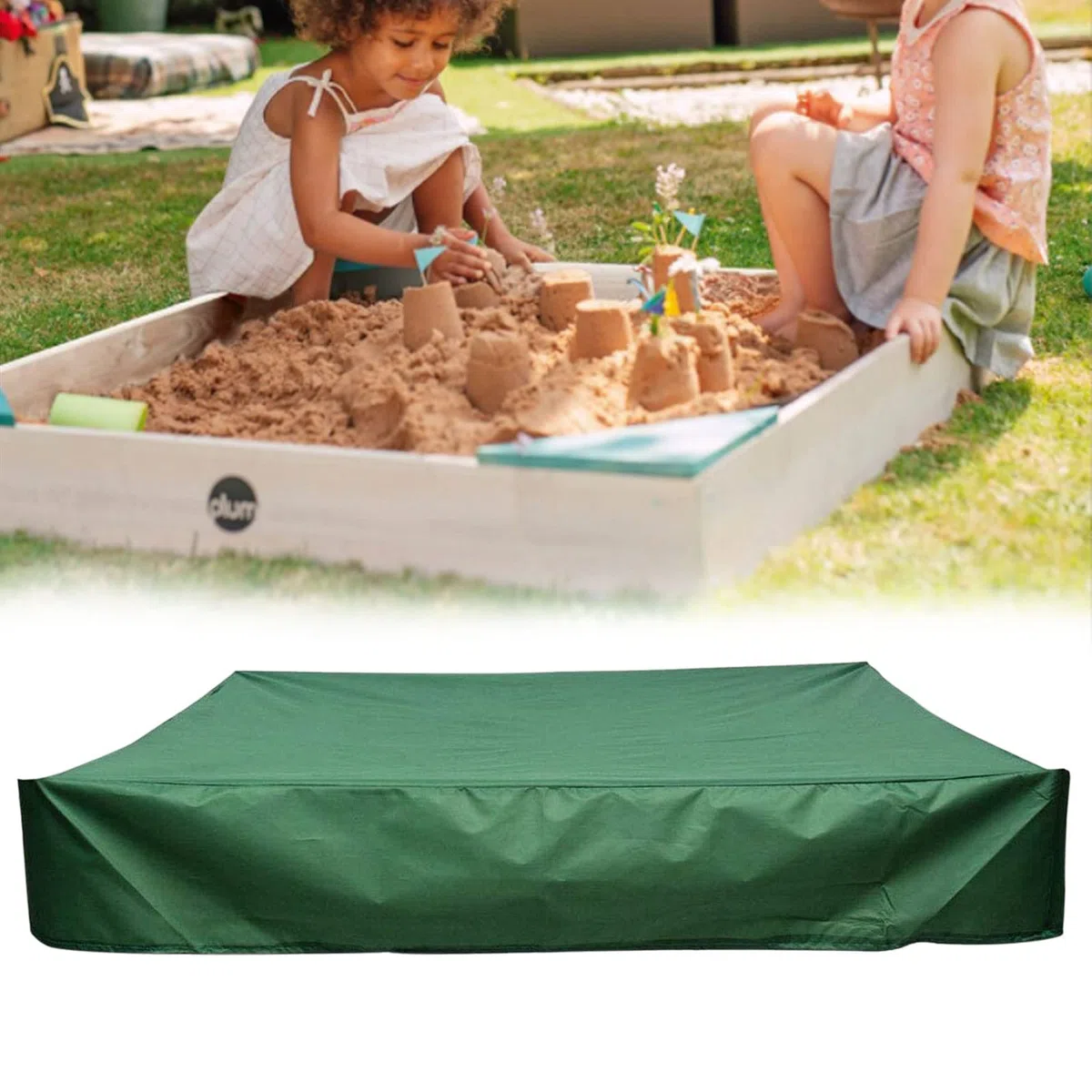 JOKILY Cubierta impermeable para caja de arena de 150 x 150 x 20 cm, lona impermeable, resistente al polvo, para piscina, terraza, jardín