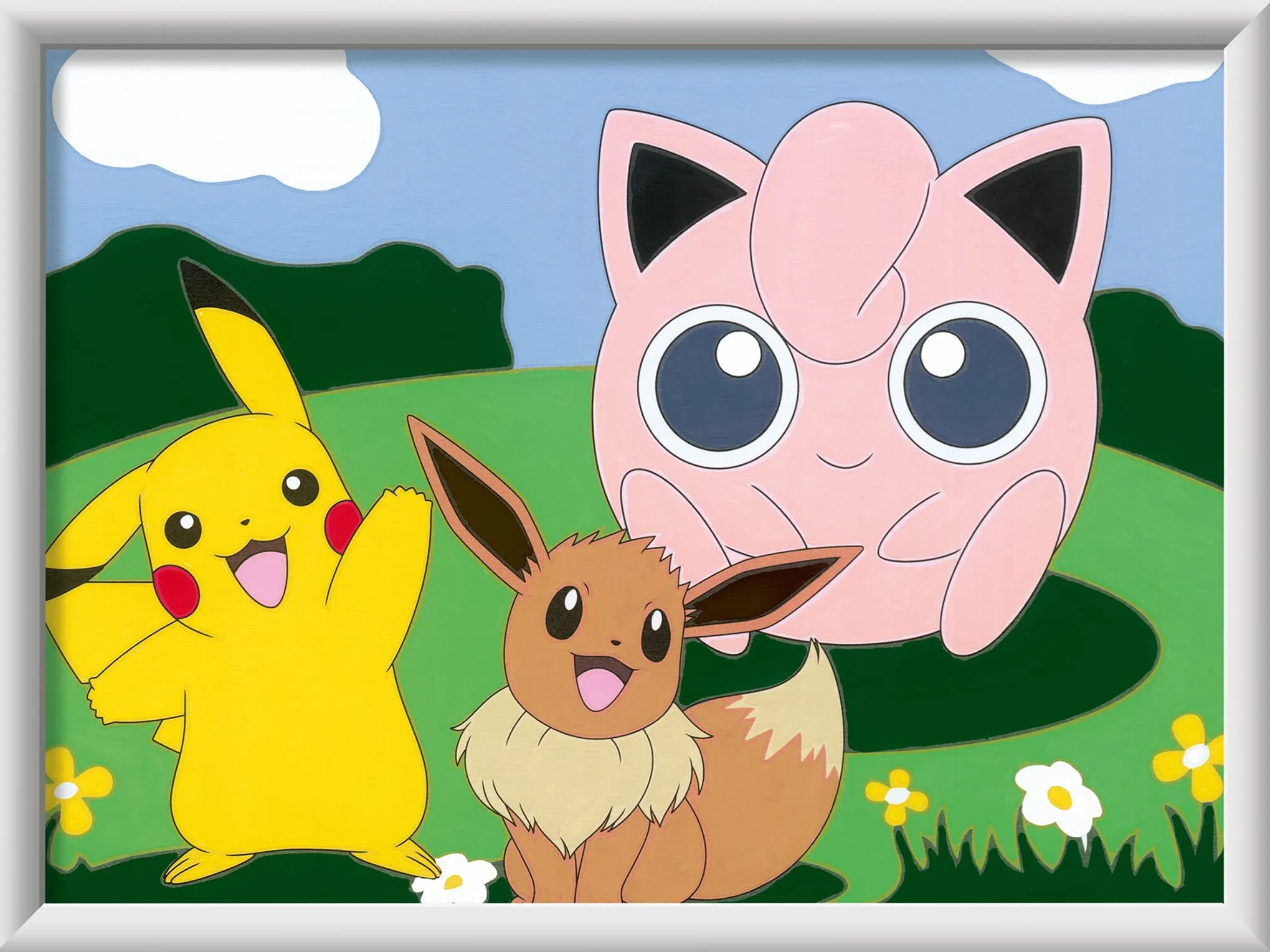 Ravensburger - Creart D: Pokemon | Pintar por Numeros Niños | Kit Manualidades Pokémon | Kit Pintura Niños Completo | Manualidades 7 años | Incluye Marco 18x24cm