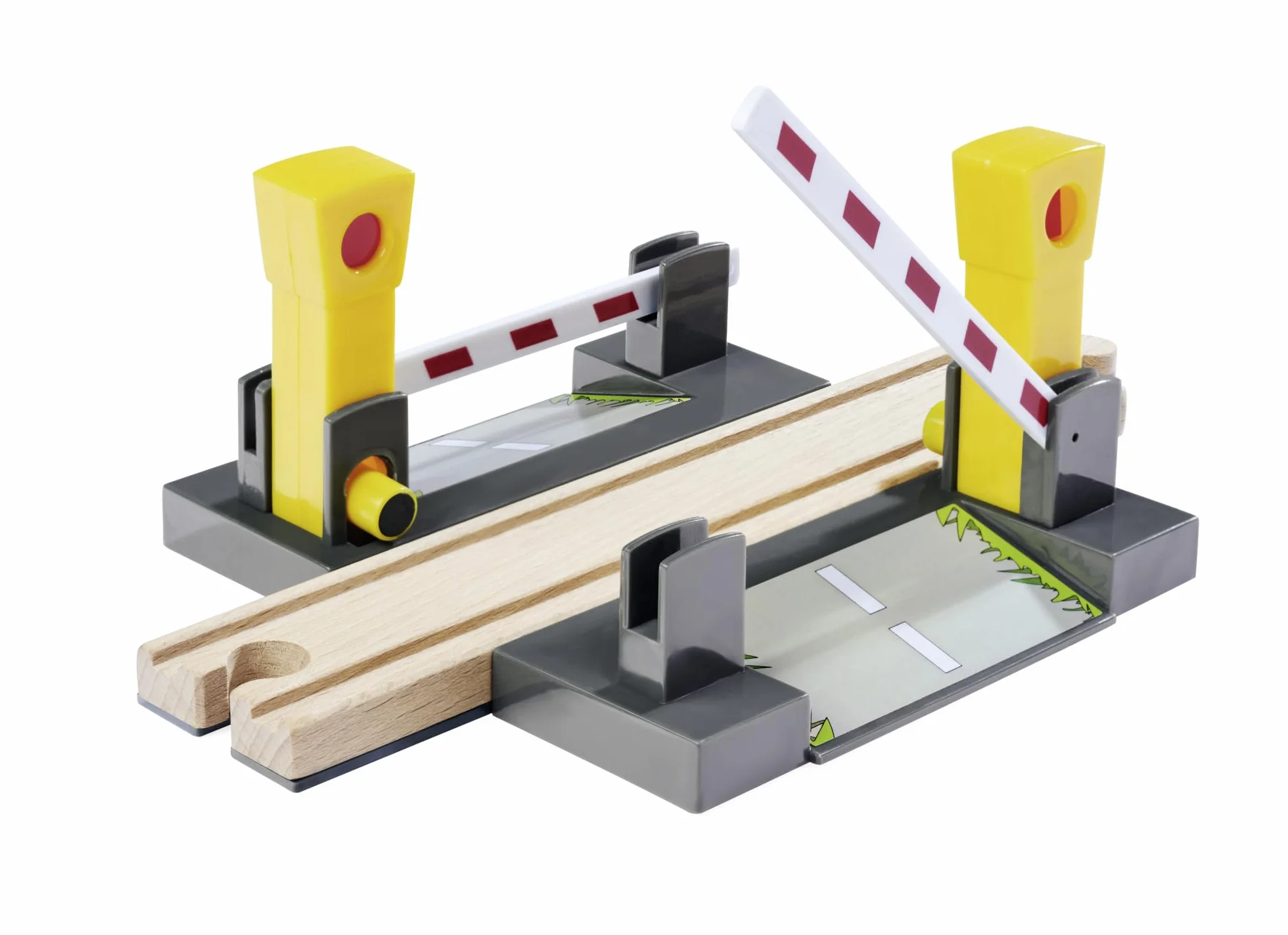 Eichhorn Ferrocarril 100006500 de Paso ferroviario, 4 Piezas, Madera de Haya certificada FSC, se Puede Instalar con Otros Sistemas ferroviarios, Multicolor