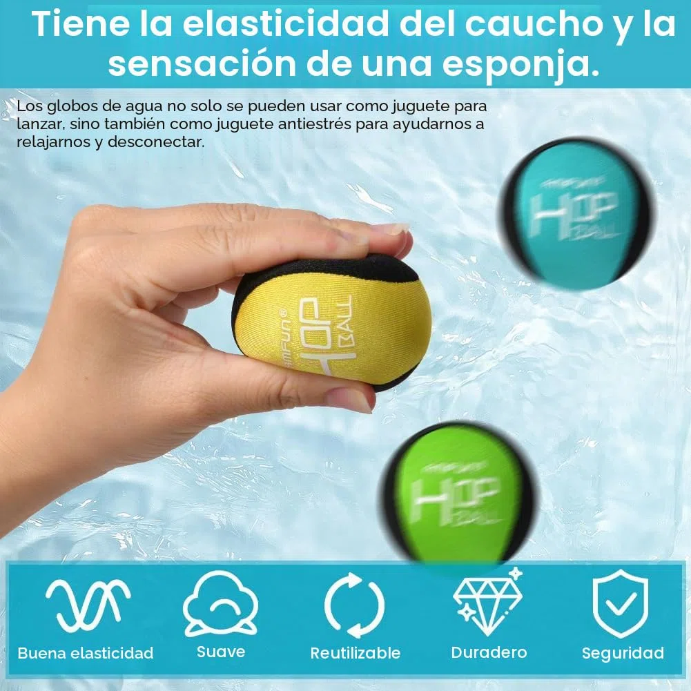 Juego de Pelotas de Agua con Funda de Licra de Secado rápido, para Adolescentes y Adultos