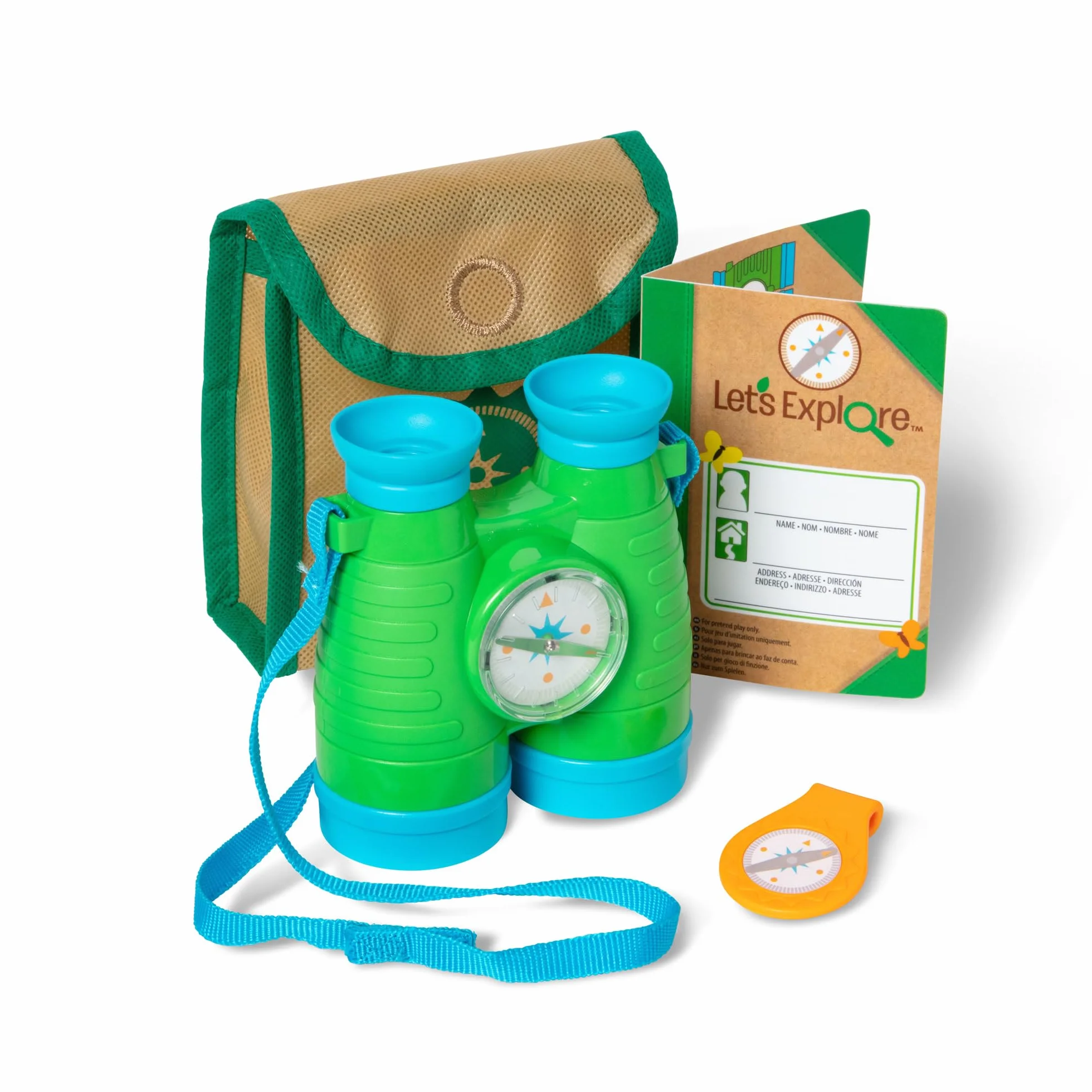Melissa & Doug Let's Explore Juego de prismáticos y brújula, Juego de simulación, 3+ Regalo para niño o niña