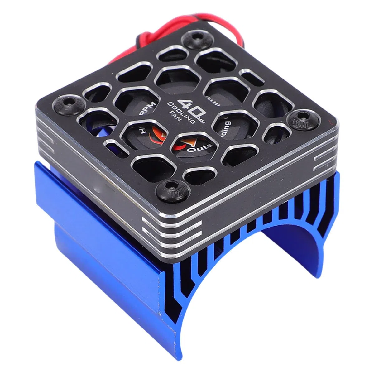 Keenso Ventilador de Refrigeración para Coche RC de 28000 RPM, Ventilador de Motor de Aleación de Aluminio de 40 Mm con Cubierta de Disipador de Calor, de Coche RC para Coches 1 8 1 10 Compatible con