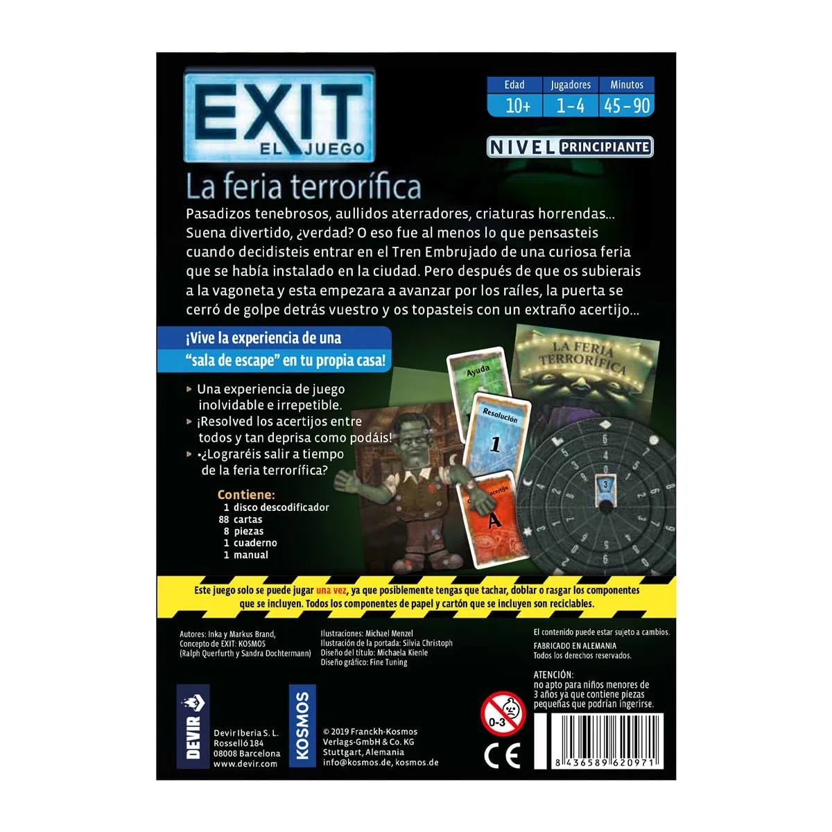 Devir - Exit: La Feria Terrorífica, Juego de Mesa con Amigos, Escape room, Juegos de Misterio para Adultos, Español (BGEXIT13)