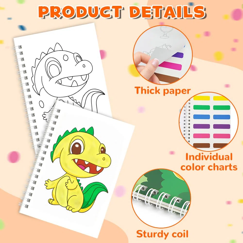 AOOTE Pintura con Libros de Agua para Niños,4 Pcs Libro de Acuarelas con 16 Palos Pincel,Acuarelas Magicas Pinturas para Niños,Regalo de Arte Artesanal para Niños, Niñas,Niños Pequeños