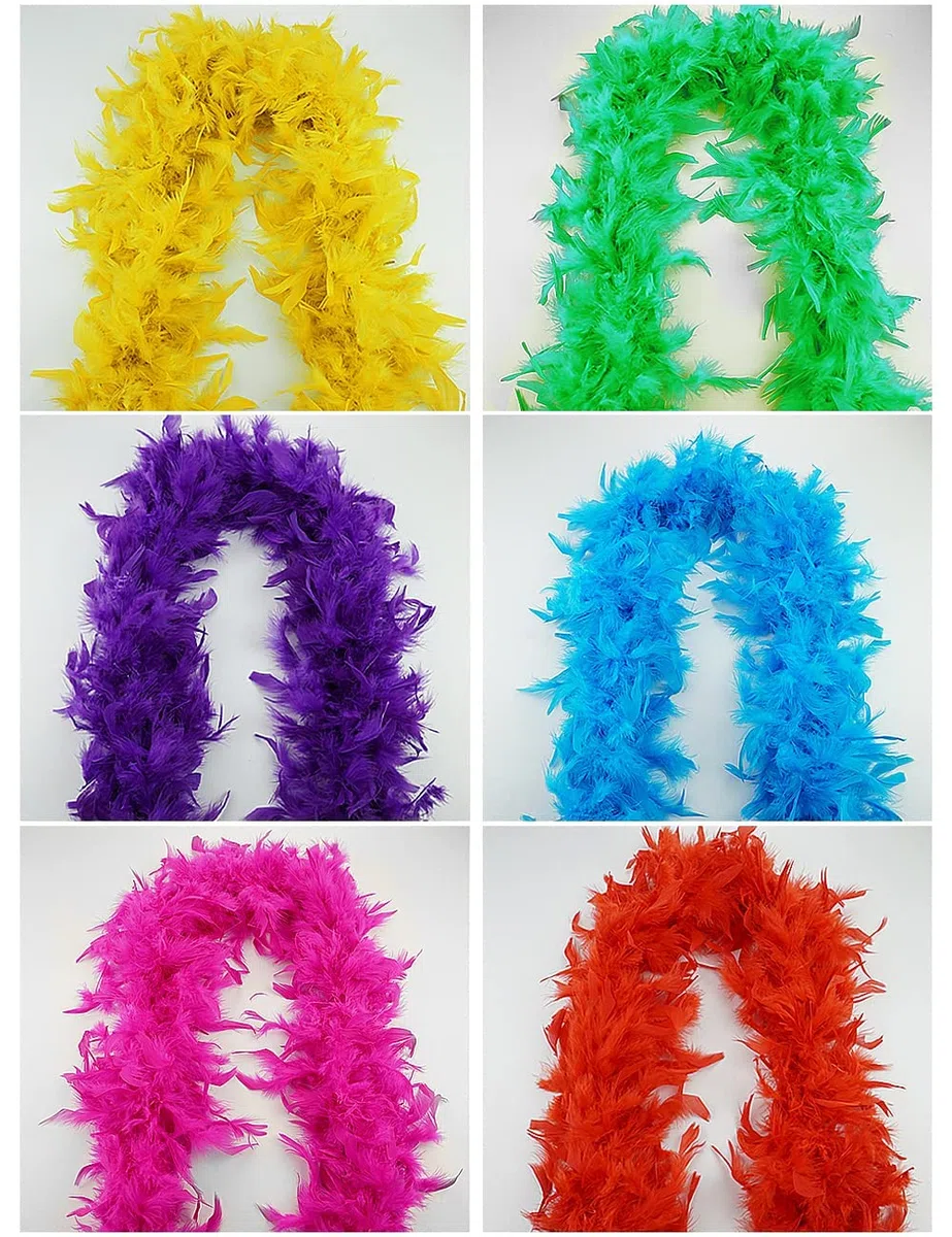 DAJOOEE La Pluma Colorida Válvula Boas Para la Fiesta 6 Pcs 6.6ft, Con Gafas de Sol Sin Marco Una Despedida de Vida de Chica, L