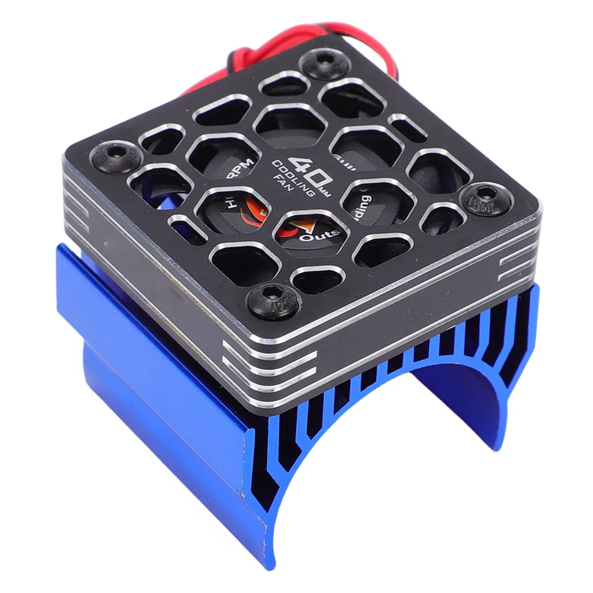 Keenso Ventilador de Refrigeración para Coche RC de 28000 RPM, Ventilador de Motor de Aleación de Aluminio de 40 Mm con Cubierta de Disipador de Calor, de Coche RC para Coches 1 8 1 10 Compatible con