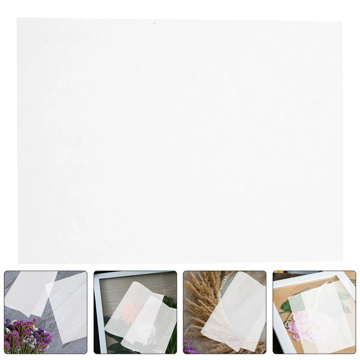 HEALLILY Papel para Prensado de Flores Diy, 60 Hojas de Papel Secante Reutilizable de Tejido Blanco para Manualidades y Prensado de Varias Capas