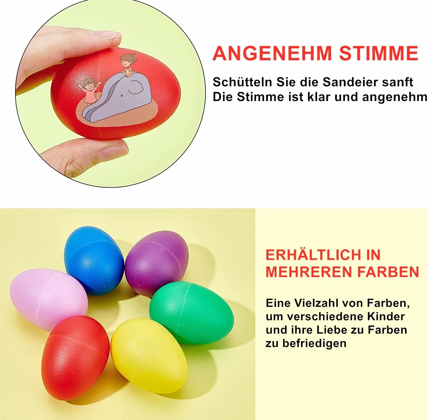 24 Unidades de 6 Huevos de Color Maracas Huevo coctelera Juego de Huevos de sonajero, Juguete para el Ritmo de los Huevos para bebés pequeños Regalos de Fiesta de Pascua