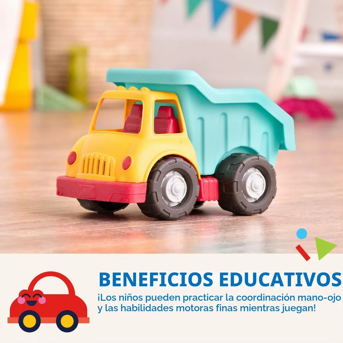 Battat - Camión volquete - Camión de Juguete para niños - Piezas móviles - Juguete de construcción Resistente y Duradero - 1 año +