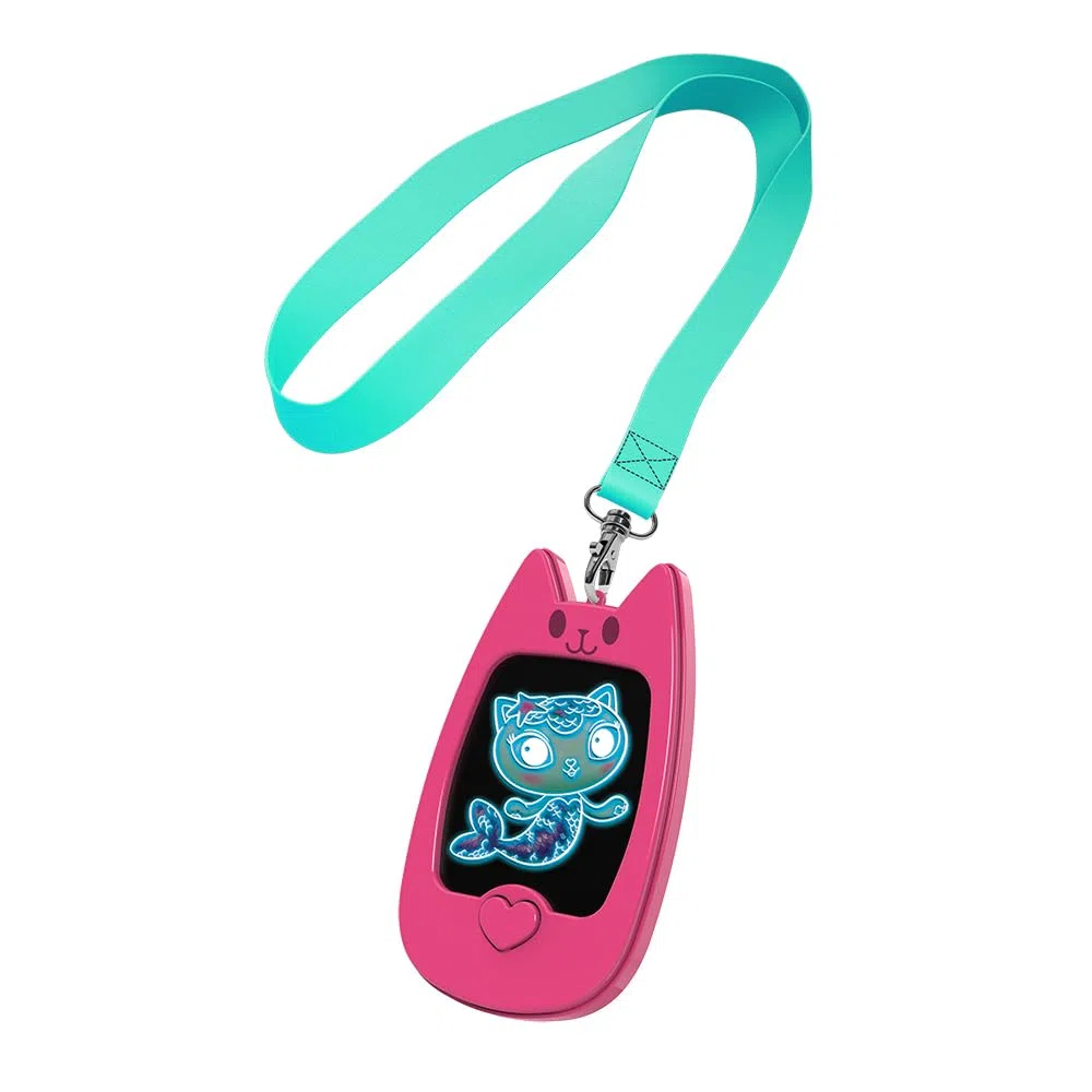 Cefa Toys Mini Pizarra Luminosa La Casa de Muñecas de Gabby, 3 rotuladores, 4 Plantillas, Cinta para Colgar. Apto para niños a Partir de 3 años.