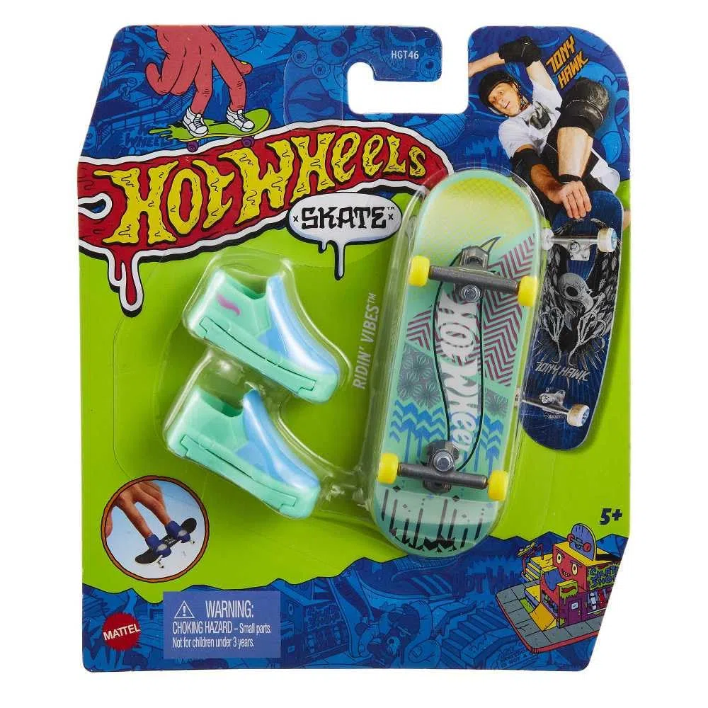 Mattel- Mini monopatin Hot Wheels. Incluye Zapatos. Modelos Surtidos, Multicolor, Small (HGT54)