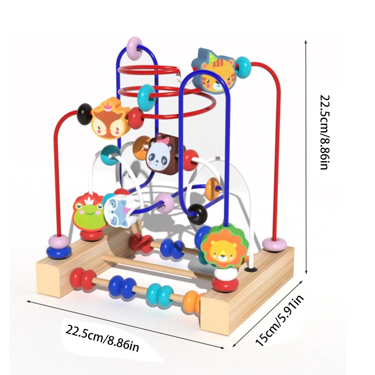 Genérico Bead Maze Toy - de ábaco para niños pequeños, educación temprana | Laberinto de Cuentas de montaña Rusa de Madera, Desarrollo sensorial y Apoyo al Aprendizaje