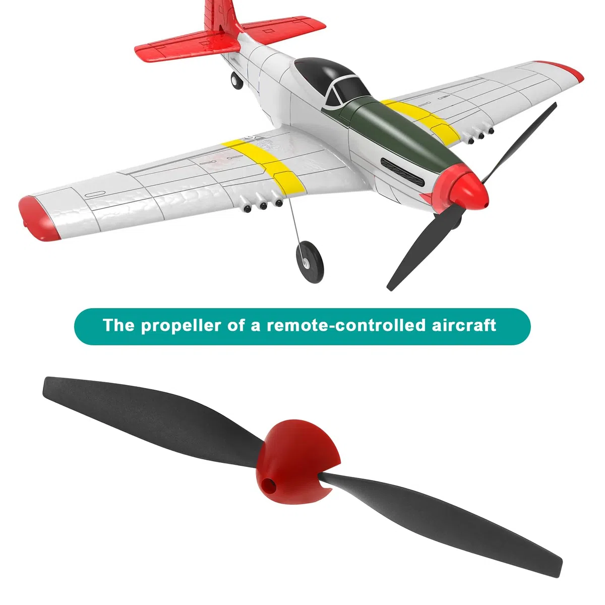The Lord of the Tools 3 Juegos de Hélices para Avión RC Plane Remote Incluye 3 Piezas de Protectores de Hélices y 3 Piezas de Adaptadores Compatible con VOLANTEXRC P51D Avión