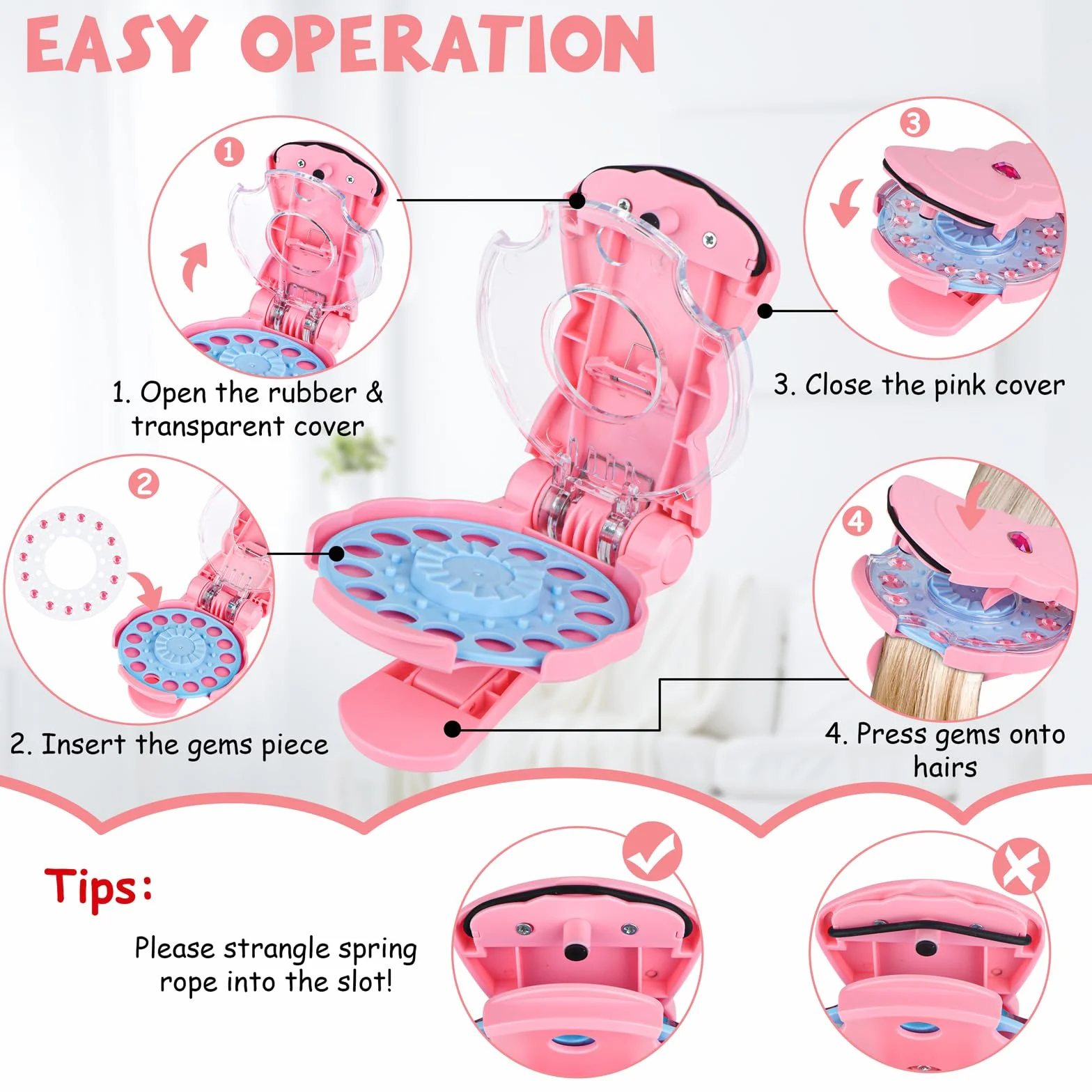 SEMKOTREE Hair Bedazzler Kit, Accesorios Pelo Niña Herramientas de Peinado con Diamantes Pelo, Adornos Pelo Brillantes para el Pelo Regalo Niña 6 Años