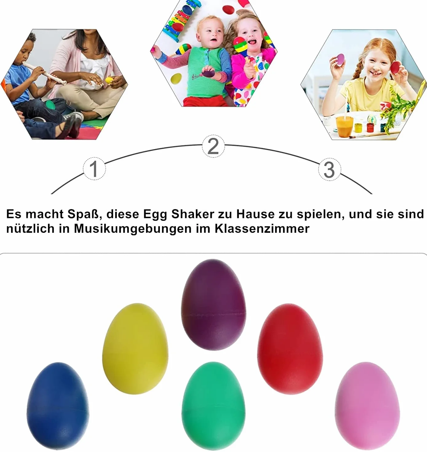 24 Unidades de 6 Huevos de Color Maracas Huevo coctelera Juego de Huevos de sonajero, Juguete para el Ritmo de los Huevos para bebés pequeños Regalos de Fiesta de Pascua