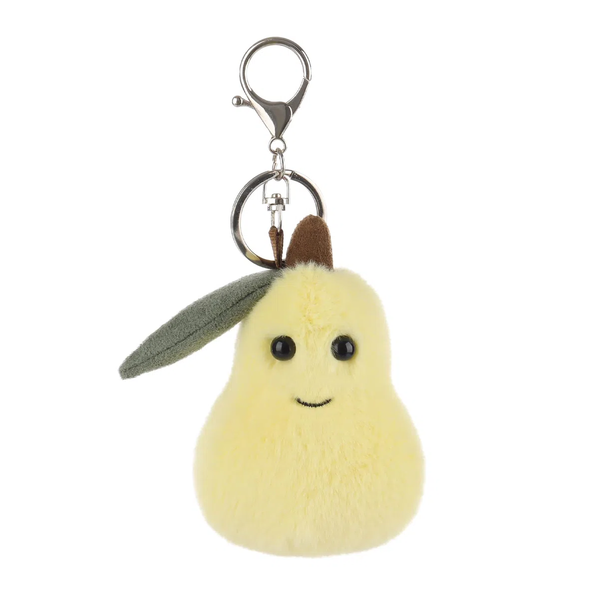 Apricot Lamb Llavero con forma de pera de fruta, peluche suave, juguete para mochila infantil, cartera, 10 cm, amarillo, 10cm