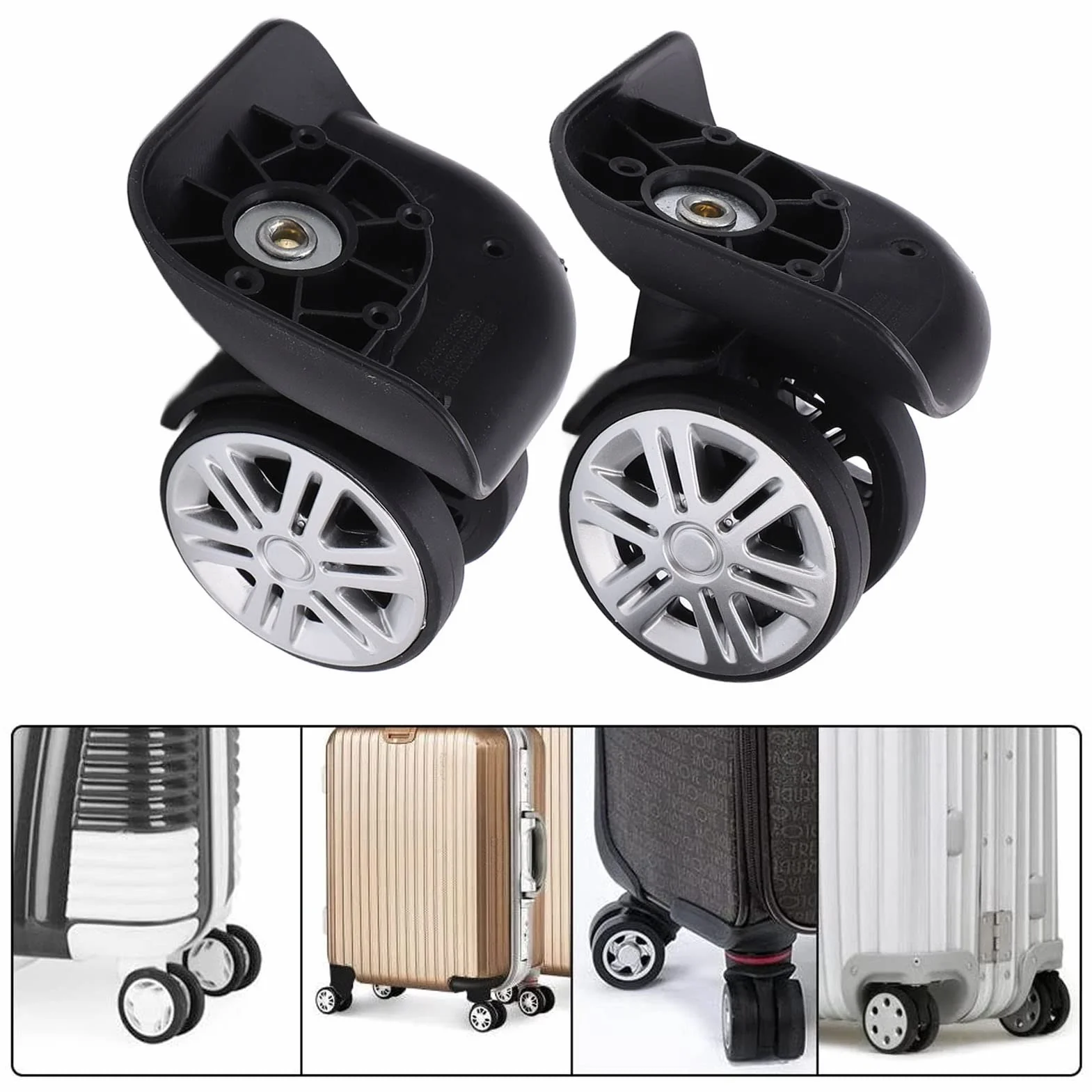 Tbest Are For London Fog Kit Rodinha Mala Substituição para Rodas De Malastravel Accesorios, 1 Par A65 Equipaje Ruedas De Reemplazo Silencio Giratorio Maleta Equipaje Ruedas Ruedas