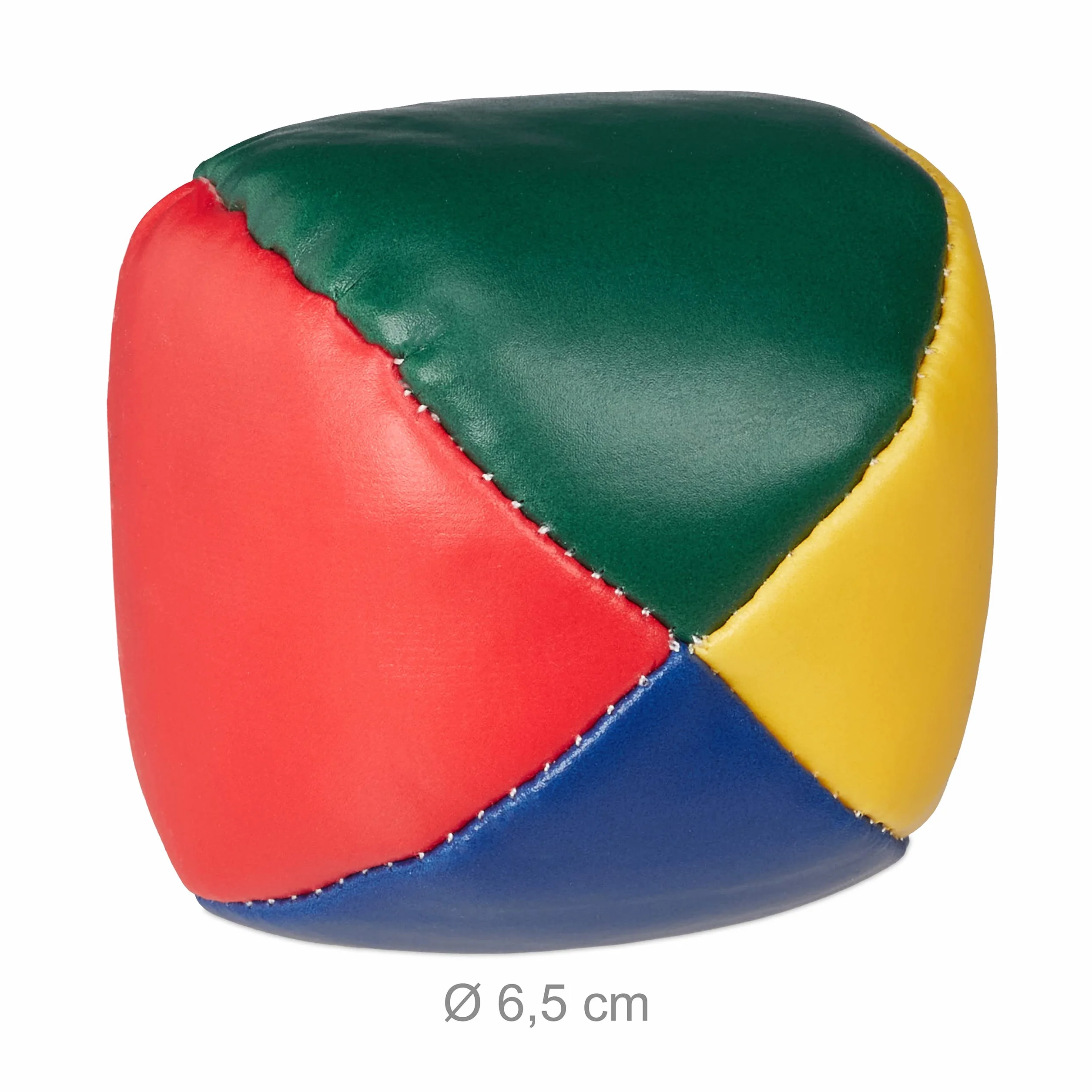 Relaxdays 5 Pelotas de Malabares, Bolas de Malabarismo, Ø 6,5 cm, Principiantes, Plástico, Rellenas Arena, Multicolor