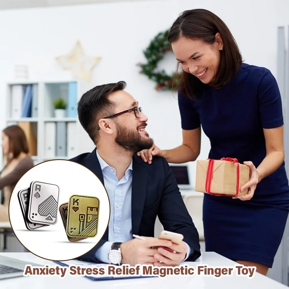 Fidget Slider Toy,2 pcs Metal Poker Fidget Slider EDC Fidget Toys,ADHD Autism Toys Sensory,Ansiedad Estrés Relieve Toys,El aburrimiento Mata El Tiempo,Regalos para Oficina En Casa
