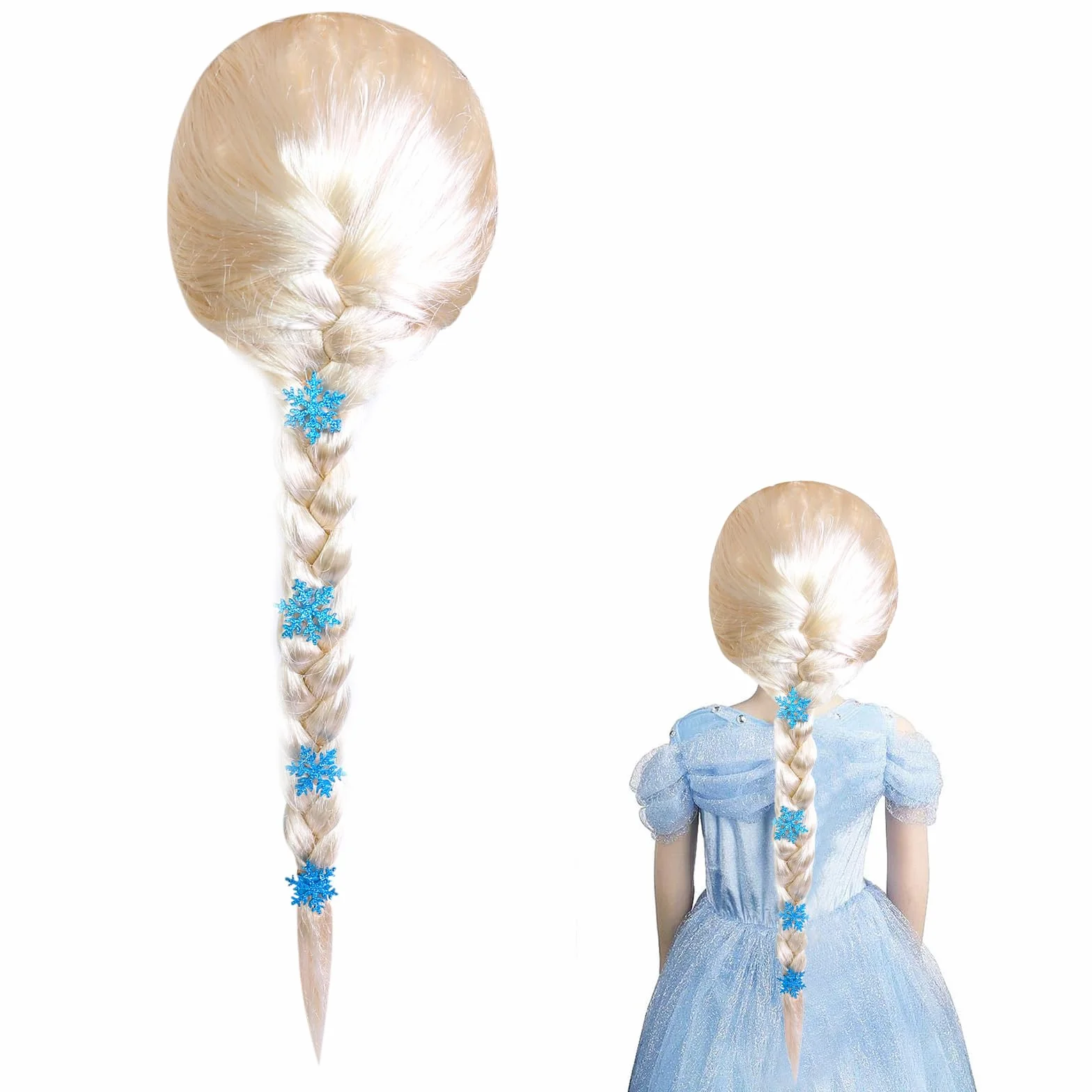 Frozen Elsa Peluca Eluca Rapunzel Niña Frozen Cosplay Costume Elsa Peluca De Trenza Para Disfraz Peluca De Pelo Largo Para Mujer Peluca De Anime Aplicable Fiesta Halloween, Bar, Cosplay De Concierto