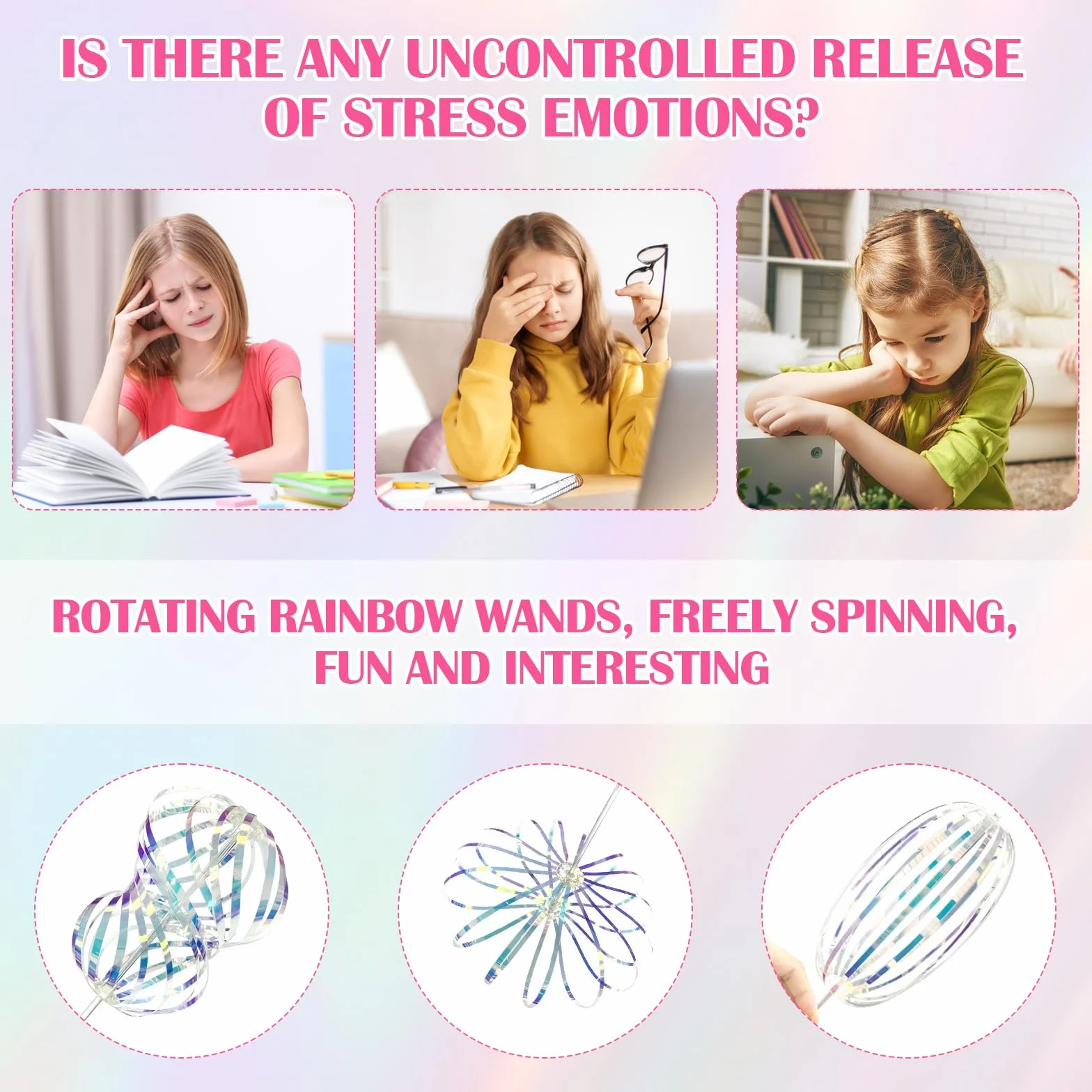 3 piezas Rainbow Twirler, Magic Rainbow Spinner arco iris Spinner arco iris Twirler para fiestas, festivales y niños adultos Cool accesorios de baile