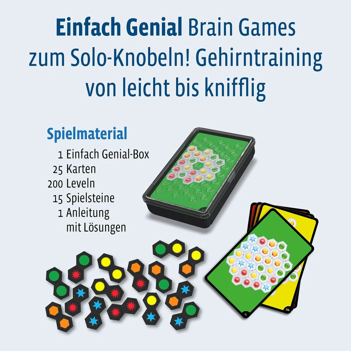 Kosmos 684341 Simplemente Genial Brain Games, Knobel Fun para 1 Persona, Correr Cerebral con 200 tareas, Diferentes Niveles, práctica Caja para Viajes, Cerebro Teaser a Partir de 8 años, Juego de