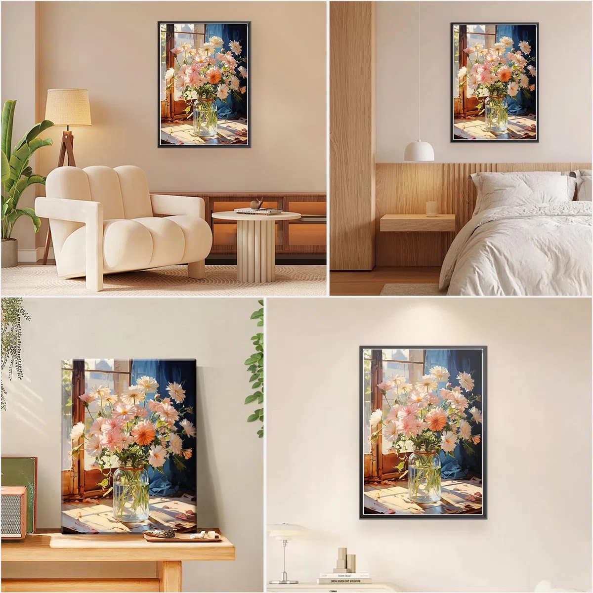 Pintar por Numeros Adultos con Marco Flores Matutinas, DIY Painting by Numbers Kits Cuadros por Numeros, Pintura de Bricolaje Sobre Lienzo con Pinceles Decoración para el Hogar 30x40cm