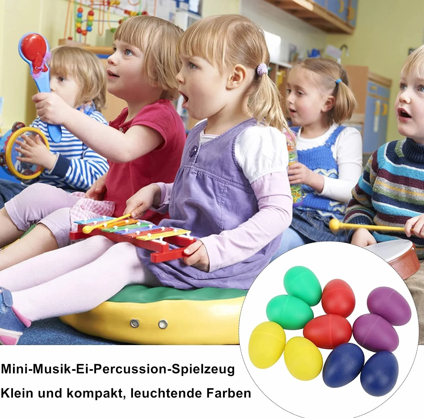24 Unidades de 6 Huevos de Color Maracas Huevo coctelera Juego de Huevos de sonajero, Juguete para el Ritmo de los Huevos para bebés pequeños Regalos de Fiesta de Pascua