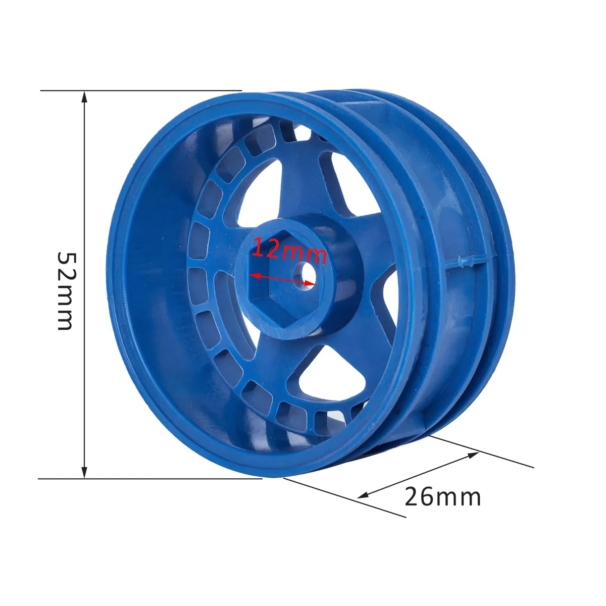 KEEDA Neumáticos de goma para coche RC y llantas de nailon de 52 mm/2,05 pulgadas para 1/10 RC On Road Touring Racing Drift Car (D, azul)