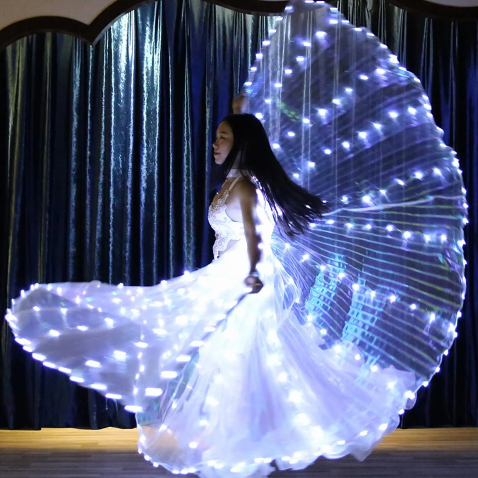 Alas LED de Danza del Vientre, alas de Mariposa LED, alas de Mariposa para niños con Barras telescópicas, Trajes de Danza del Vientre, para espectáculo de escenarios, Carnaval