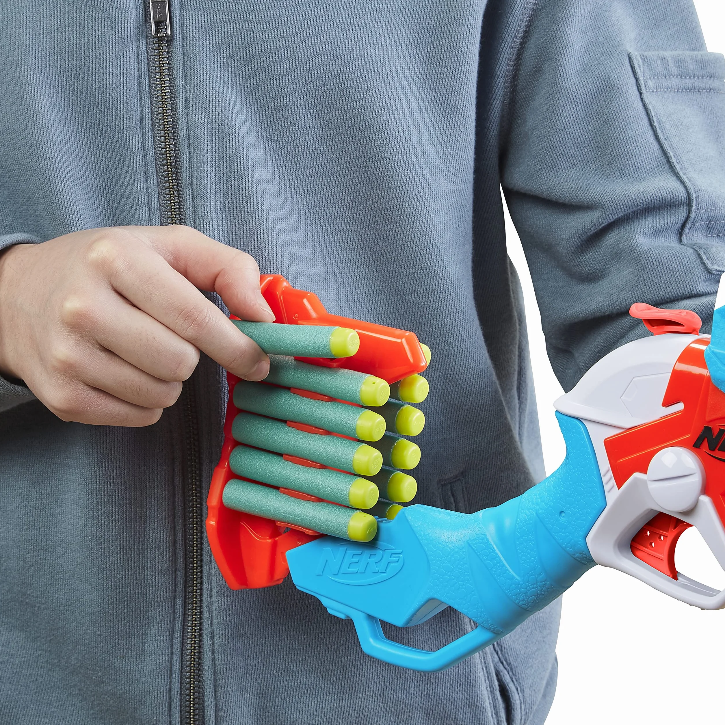 Nerf DinoSquad Tricera-blast Blaster, Break-Open 3-Dart Loading, 12 Nerf Darts, Dart Storage, Triceratops Dinosaur Design