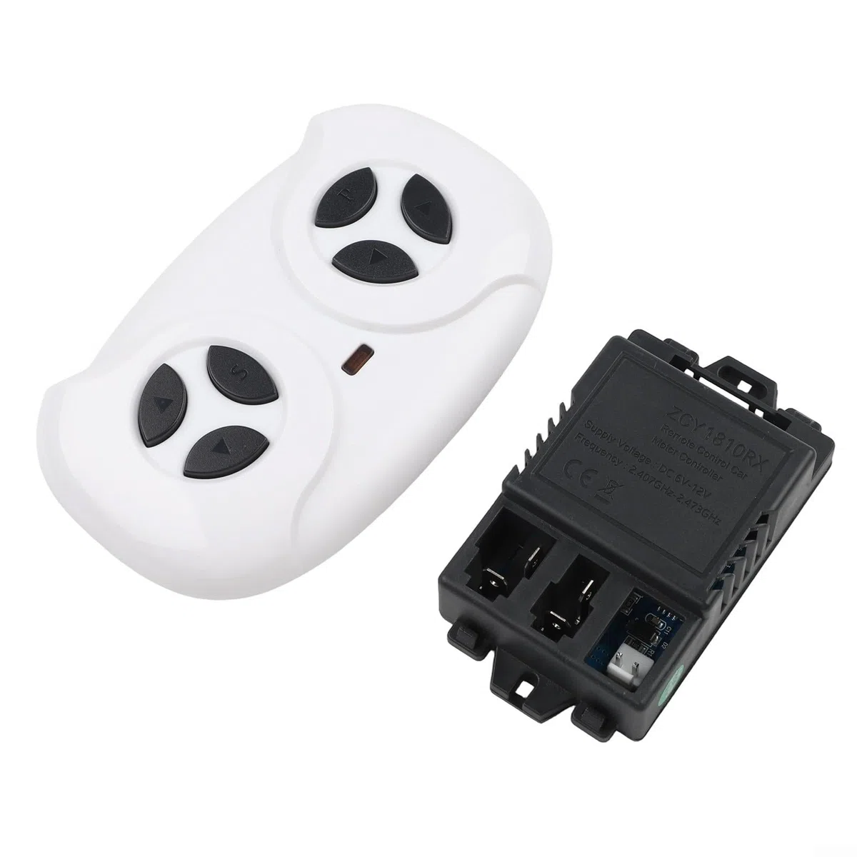 JR1810RX Receptor de 7 pines y control remoto para niños eléctrico Ride On Car 6-12V 2.4G piezas de repuesto con función de arranque lento, material ABS, accesorios de vehículo de juguete